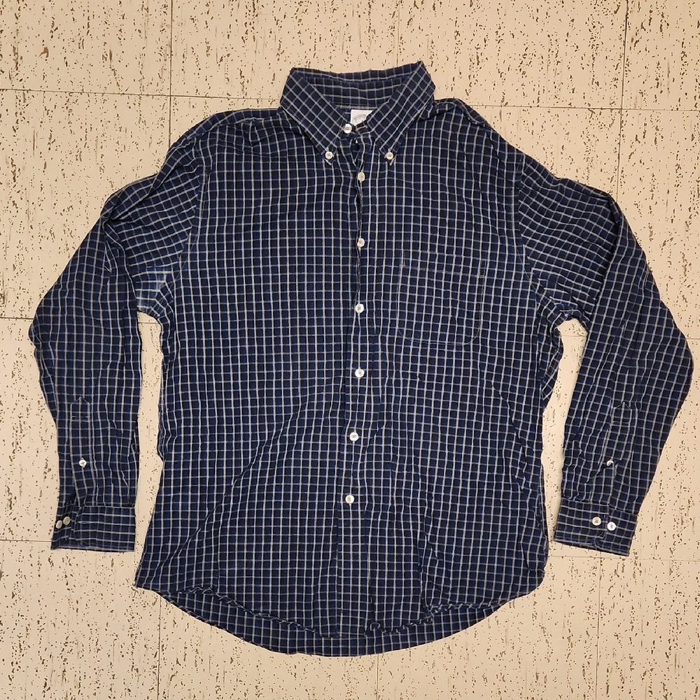 Brooks Brothers Checkered Regent Fit Button Down Long Sleeve Casual Dress Shirt